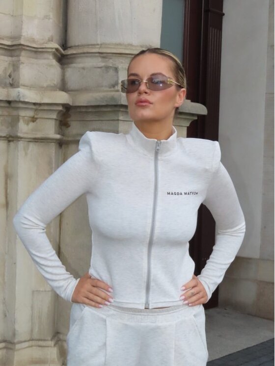 Magda Matyja Magda Matyja Bluza JETLAG ZIP GREY Szary Fitted Fit