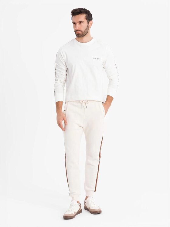Ombre Ombre Longsleeve OM-LSCL-0127 Écru Regular Fit