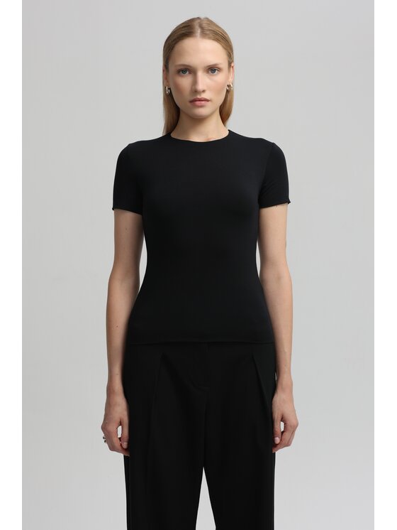 LAGOM LAGOM T-Shirt Dopasowany Czarny Regular Fit