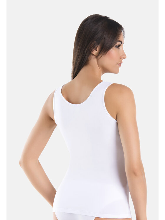 Teyli Teyli Top Koszulka bawełniana Claudia V Biały Standard Fit