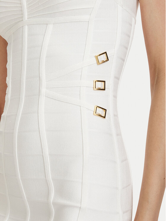 Elisabetta Franchi Elisabetta Franchi Sukienka koktajlowa AM-24D-62E2-V790 Biały Slim Fit