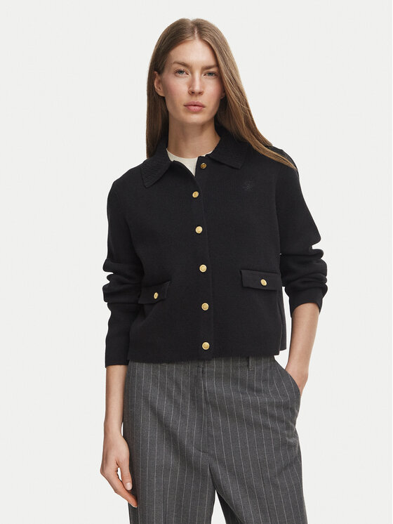 Tommy Hilfiger Tommy Hilfiger Кардиган WW0WW51426 Черен Regular Fit