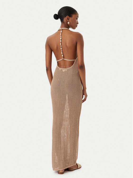 Guess Guess Rochie de plajă E6GK00 Z5371 Bej Slim Fit