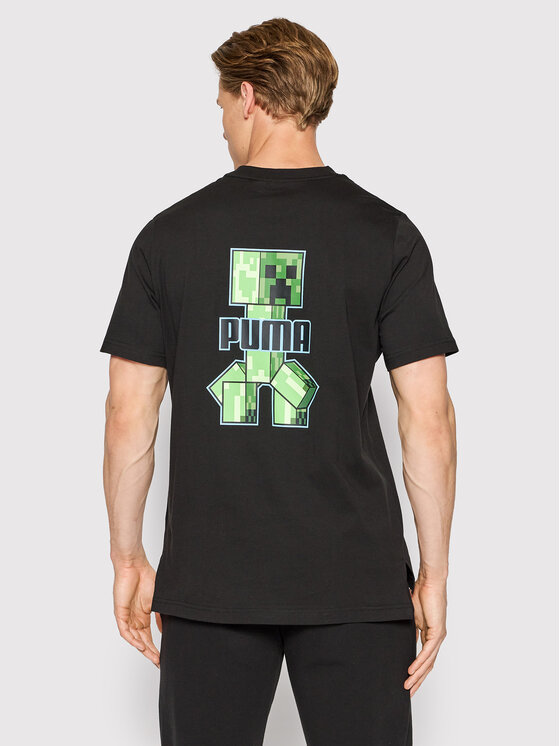 Puma Puma T-Shirt MINECRAFT Graphic 534374 Czarny Regular Fit