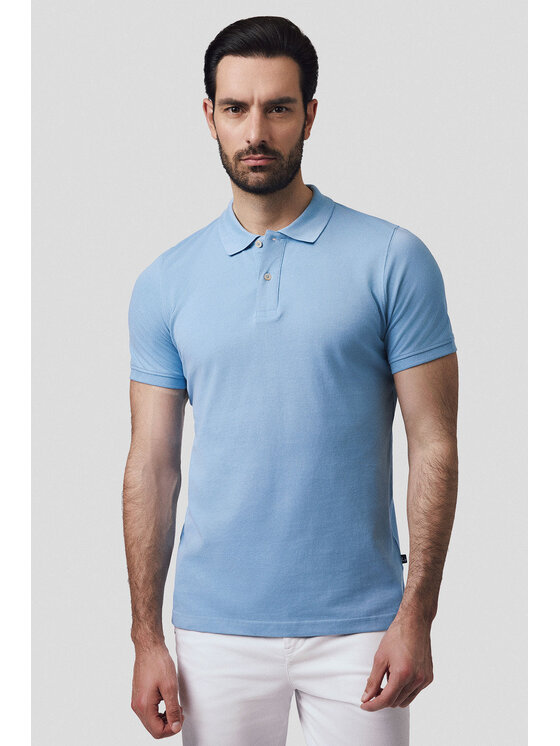 Lancerto Lancerto Polo Cassian PO073125000002 Niebieski Regular Fit