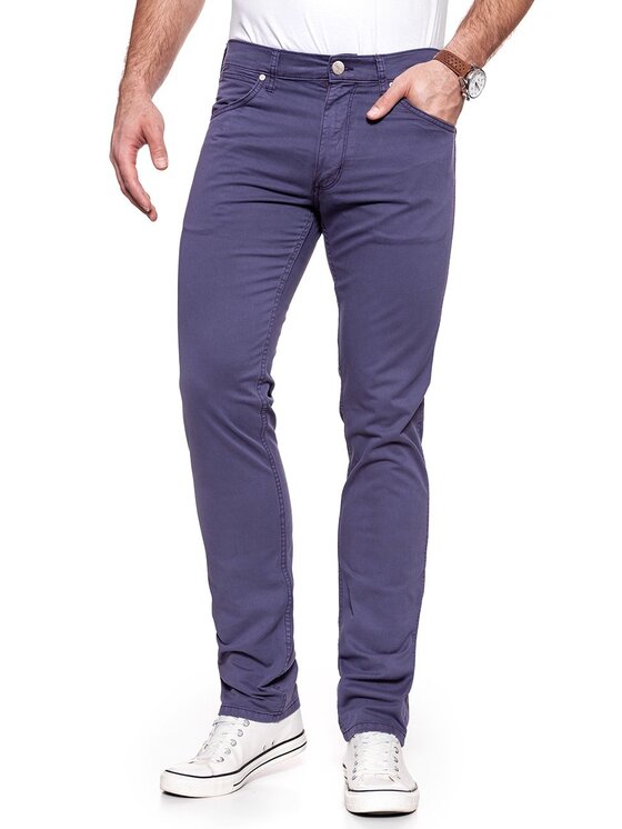Wrangler Wrangler Spodnie materiałowe GREENSBORO Fioletowy Straight Fit