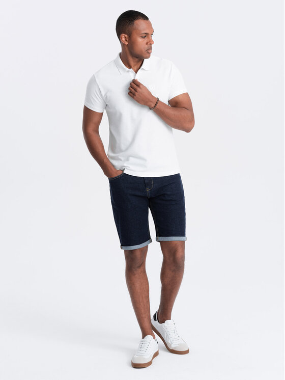 Ombre Ombre Polokošile OM-POBS-0100 Bílá Regular Fit