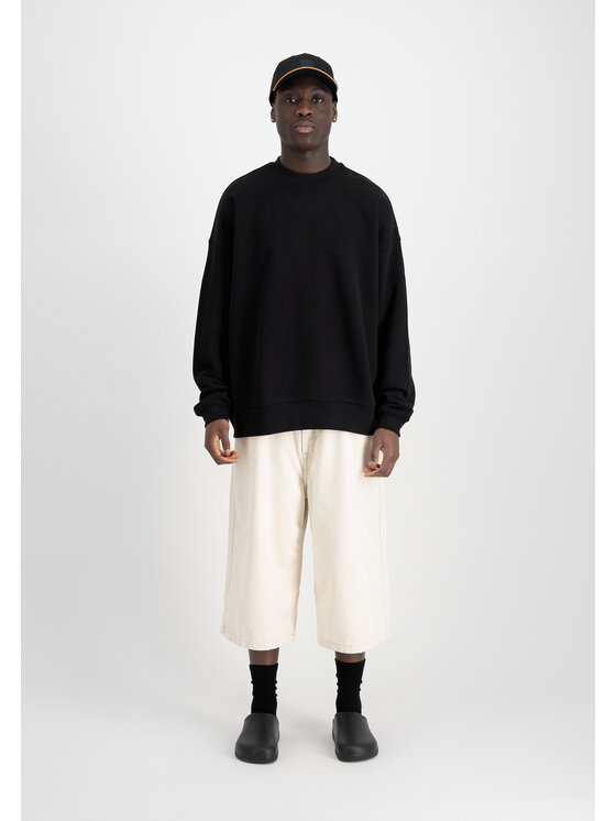 Alpha Industries Alpha Industries Bluza Logo Backprint Sweatshirt Czarny Relaxed Fit