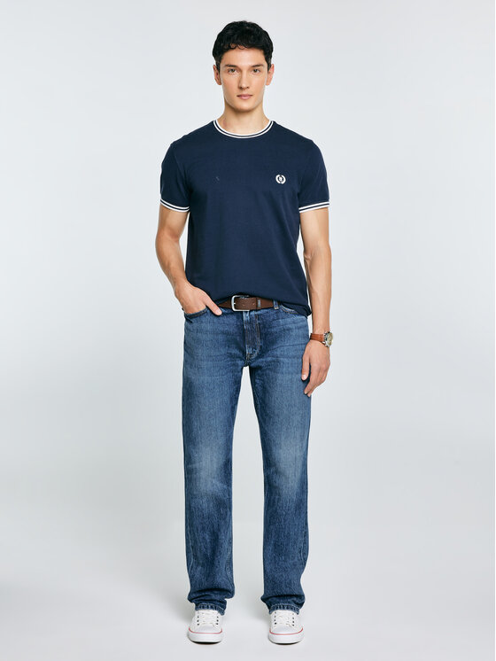 BIG STAR BIG STAR T-Shirt POLIAS Granatowy Basic Fit
