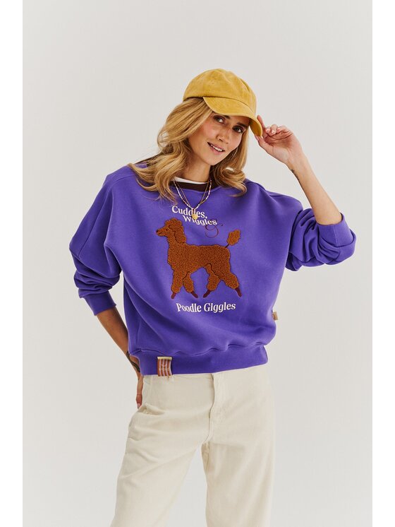 NAOKO NAOKO Bluza Poodle Giggles Fioletowy Regular Fit