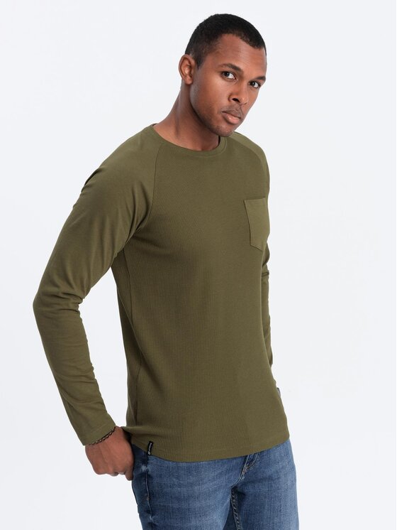 Ombre Ombre Longsleeve OM-LSCL-0109 Khaki Regular Fit