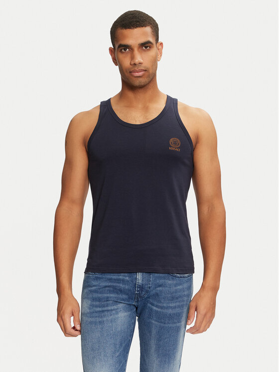 Versace Versace Trikó AUU01012 1A1001 Sötétkék Regular Fit