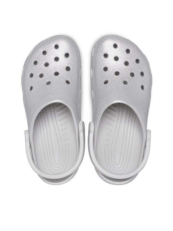 Crocs Crocs Šľapky Classic Glitter Clog 205942 Strieborná