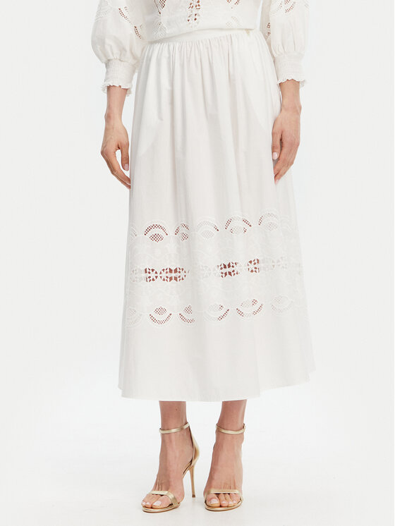 Liu Jo Liu Jo Midi szoknya WA5258 T4853 Fehér Regular Fit