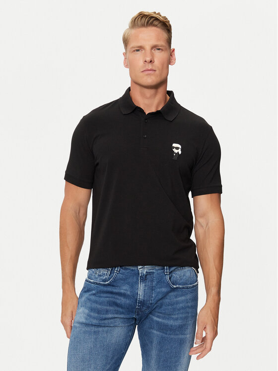 KARL LAGERFELD KARL LAGERFELD Поло 745022 500221 Чорний Regular Fit
