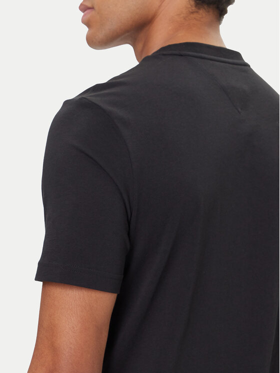 Tommy Hilfiger Tommy Hilfiger Tricou Linear Flag MW0MW41338 Negru Regular Fit
