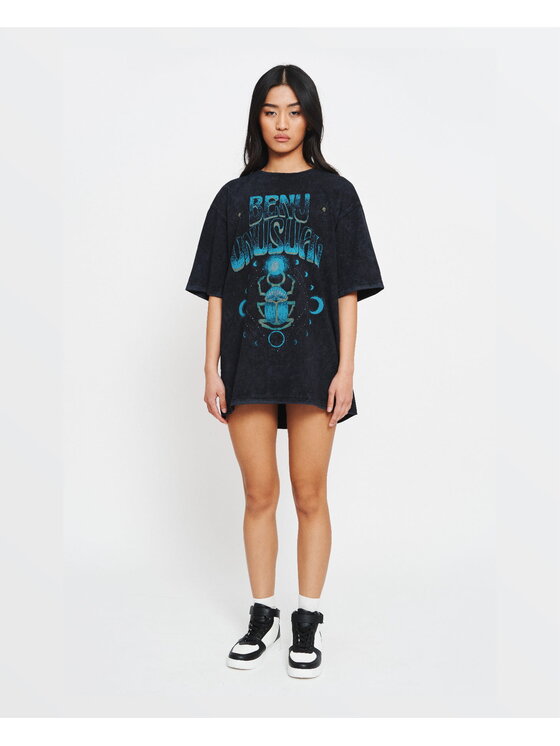 BENU BENU T-Shirt Scarab Černá Oversize