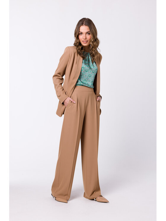 Stylove Stylove Dámské kalhoty S331 Béžová Regular Fit