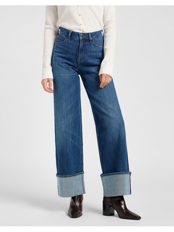 Lee Lee Jeansy Stella Niebieski Wide Leg