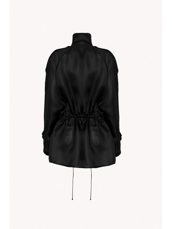 Epuzer Epuzer Kurtka przejściowa Transparent organza Czarny Baggy Fit
