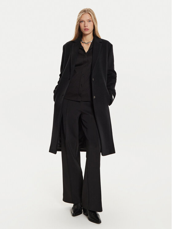 Calvin Klein Calvin Klein Palton de lână K20K207701 Negru Regular Fit
