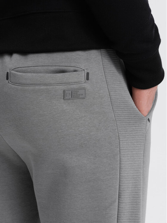 Ombre Ombre Spodnie dresowe OM-PASK-0145 Szary Regular Fit
