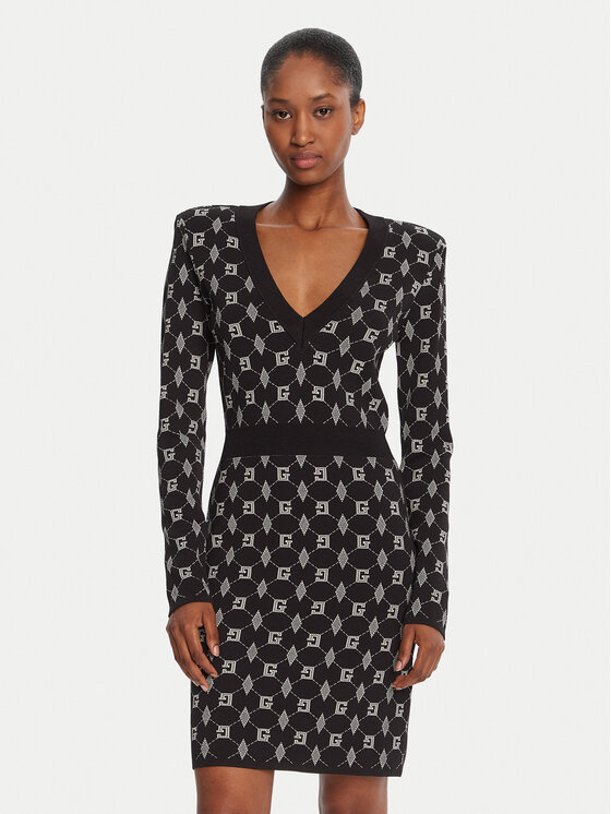 Gaudi Gaudi Rochie tricotată 521FD13005 Negru Regular Fit