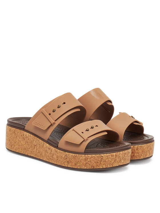 Crocs Crocs Plätud Brooklyn Cork Buckle 211252 Beež