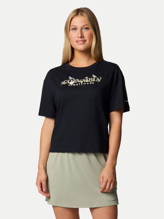 Columbia T-shirt Rolling Bend 2119991 Nero Regular Fit, taglia : XS