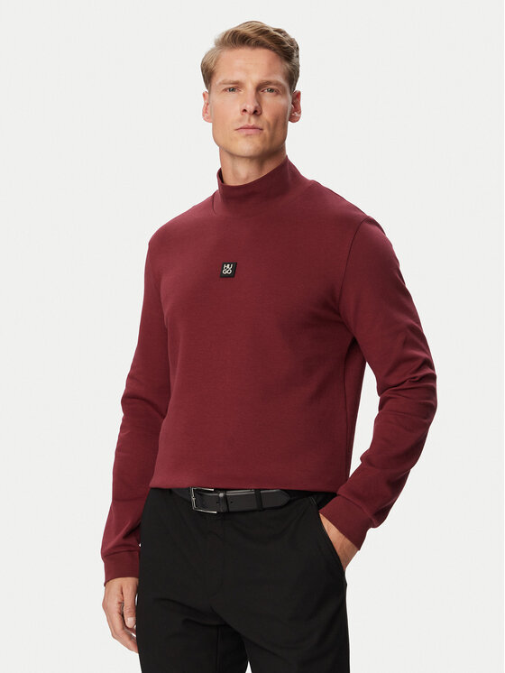 HUGO HUGO Longsleeve Derytur 50567967 Бордовий Regular Fit