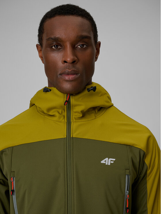 4F 4F Kurtka przejściowa TREKKING Khaki Regular Fit