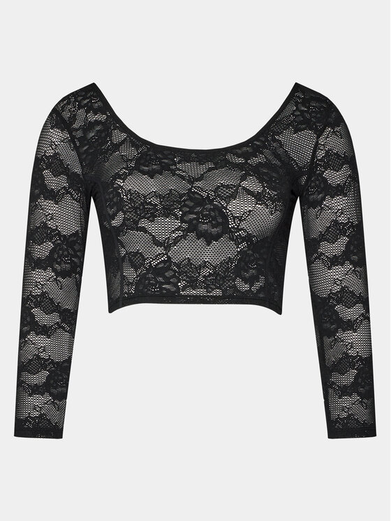 Triumph Triumph Μπλουζάκι Smart Deco Crop Top 10215947 Μαύρο Slim Fit