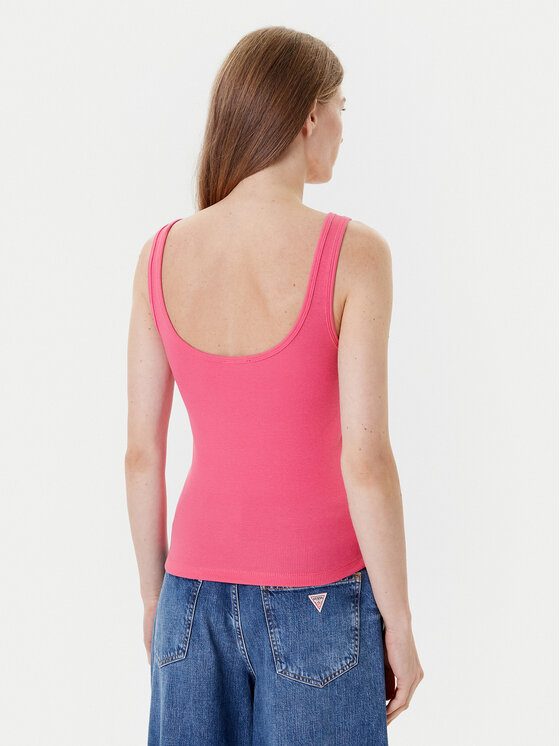 Guess Jeans Guess Jeans Top W5YP35 KA0H1 Różowy Regular Fit
