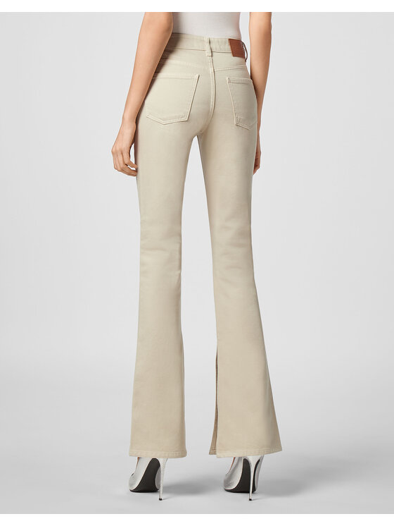 PHILIPP PLEIN PHILIPP PLEIN Jeansy 1863 Beżowy Flare Fit