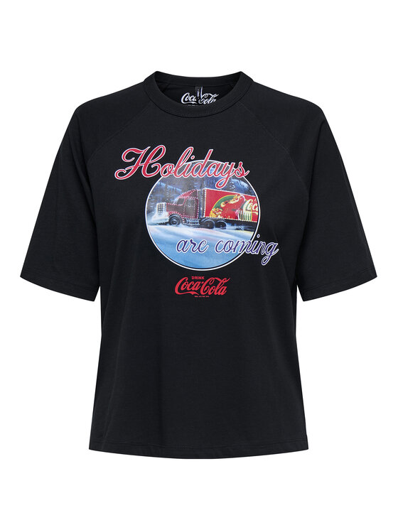 ONLY ONLY Тишърт Coca Cola 15355794 Черен Regular Fit
