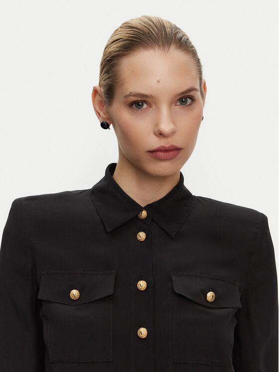 Balmain Balmain Koszula DF1HS050SD42 Czarny Regular Fit