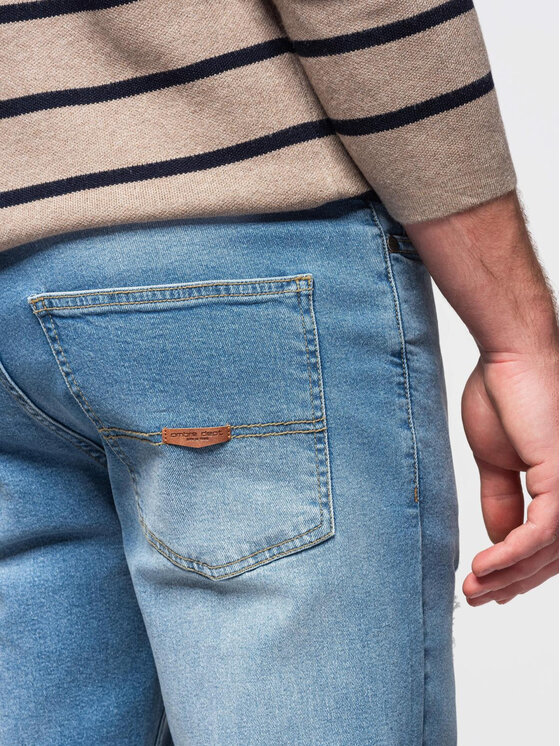 Ombre Ombre Jeansy OM-PADP-0255 Niebieski Slim Fit