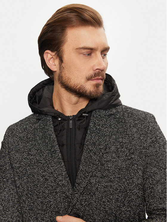 KARL LAGERFELD KARL LAGERFELD Palton de lână 455712 544727 Negru Regular Fit