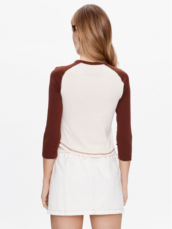 Top BDG CONTRAST RAGLAN 3/4 76468925 Marrone Slim