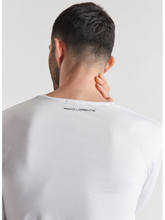 Pako Lorente Pako Lorente Longsleeve P000B-TL-006 Biały Slim Fit