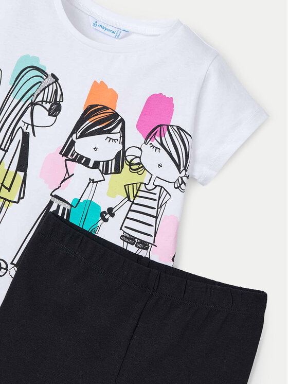 Mayoral Mayoral Set tricou și leggings 3713 Negru Regular Fit