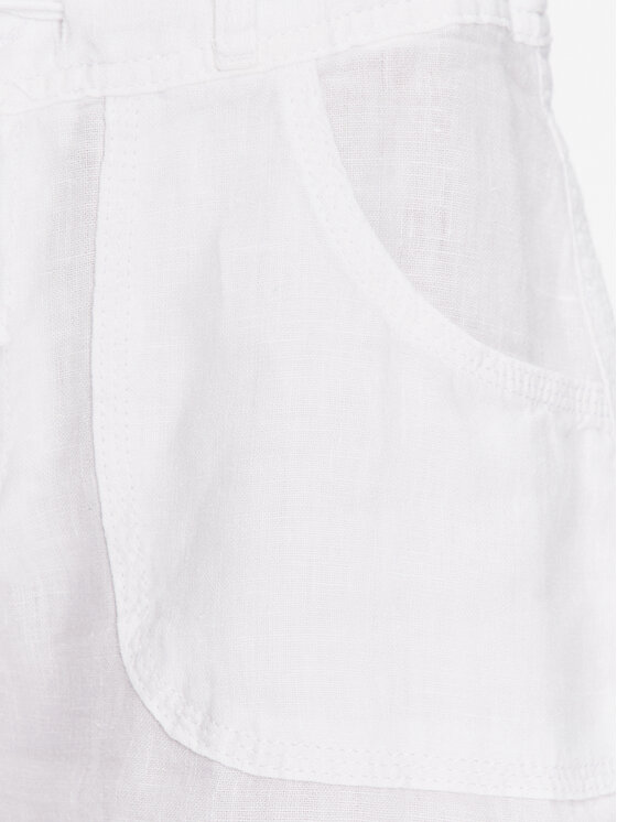 BDG Urban Outfitters BDG Urban Outfitters Kratke hlače iz tkanine BDG LINEN 5 POCKET SHORT 76475557 Bela Fitted Fit