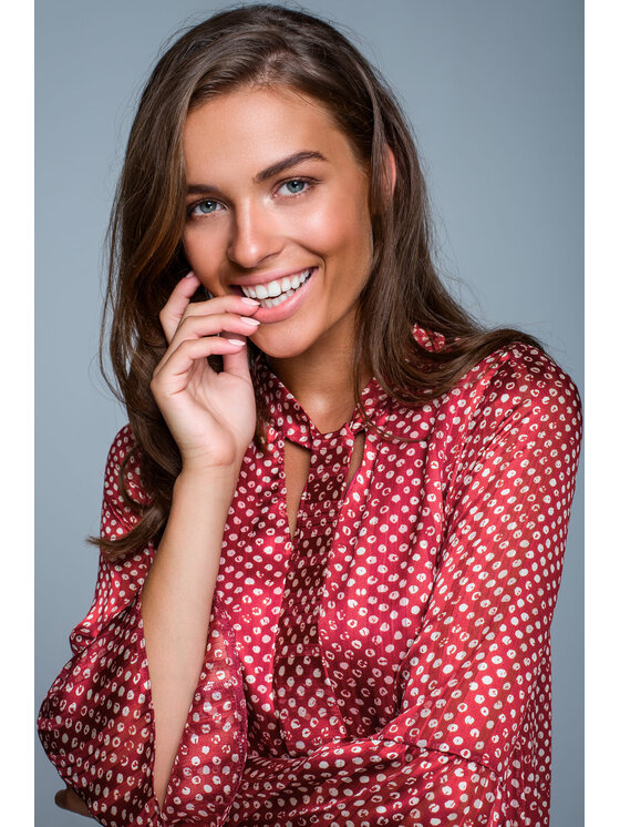 Stylove Stylove Každodenní šaty S237 Červená Regular Fit