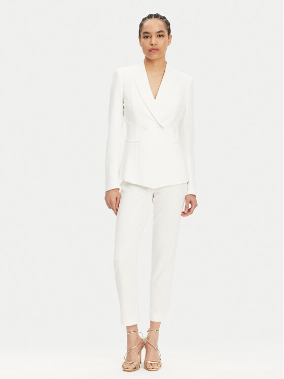 Patrizia Pepe Patrizia Pepe Švarkas 2S1528 A411 W146 Balta Regular Fit
