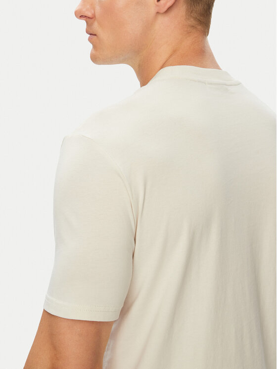Napapijri Napapijri T-Shirt Smallbox NP0A88TR Kremowy Regular Fit