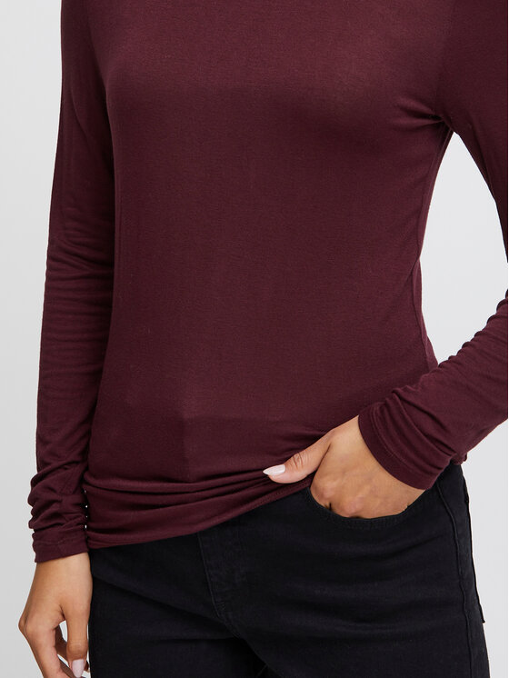 ICHI ICHI Rollkragenpullover 20113342 Dunkelrot Regular Fit