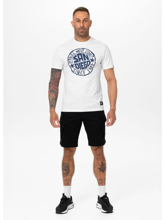 PITBULL PITBULL T-Shirt Koszulka męska SAN DIEGO SUN S Biały Regular Fit