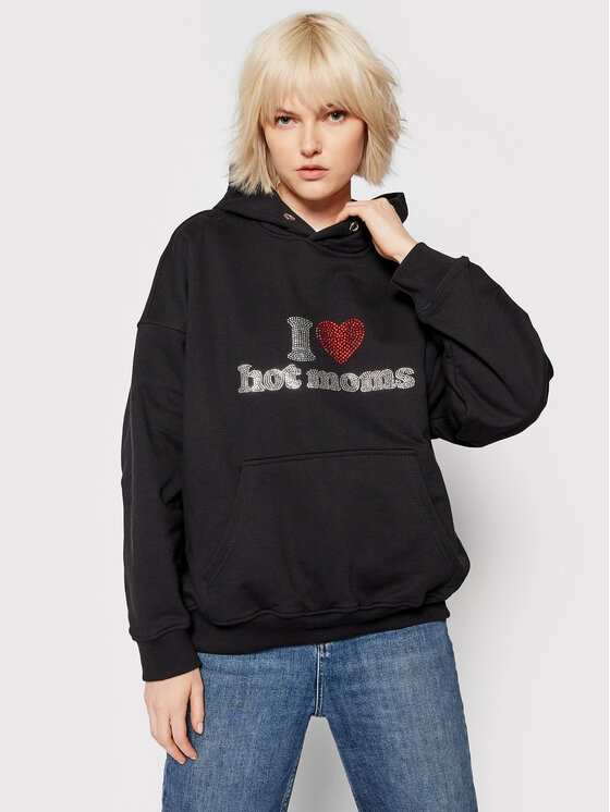 2005 2005 Світшот Unisex Hot Moms Чорний Relaxed Fit