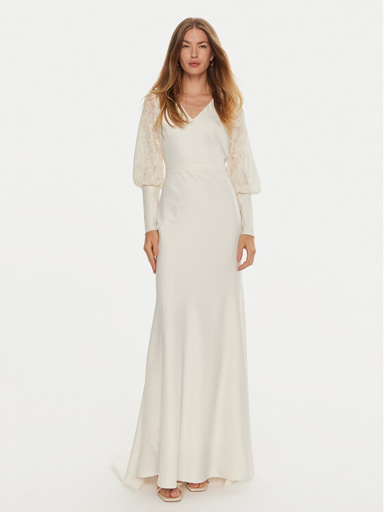 YAS YAS Φόρεμα βραδινό Dottea 26034444 Λευκό Regular Fit