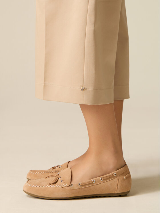 Oltre Oltre Spodnie materiałowe P733R009308N002 Kremowy Baggy Fit